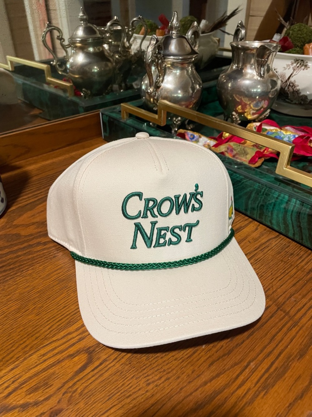 Crow's Nest Masters Embroidered White Baseball Cap